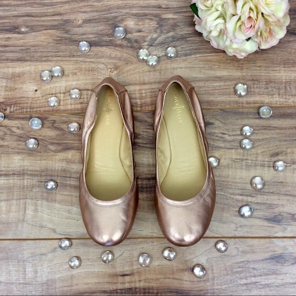 Cole Haan Shoes - Cole Haan Rose Gold Manhattan Ballet Flats Sz 7.5